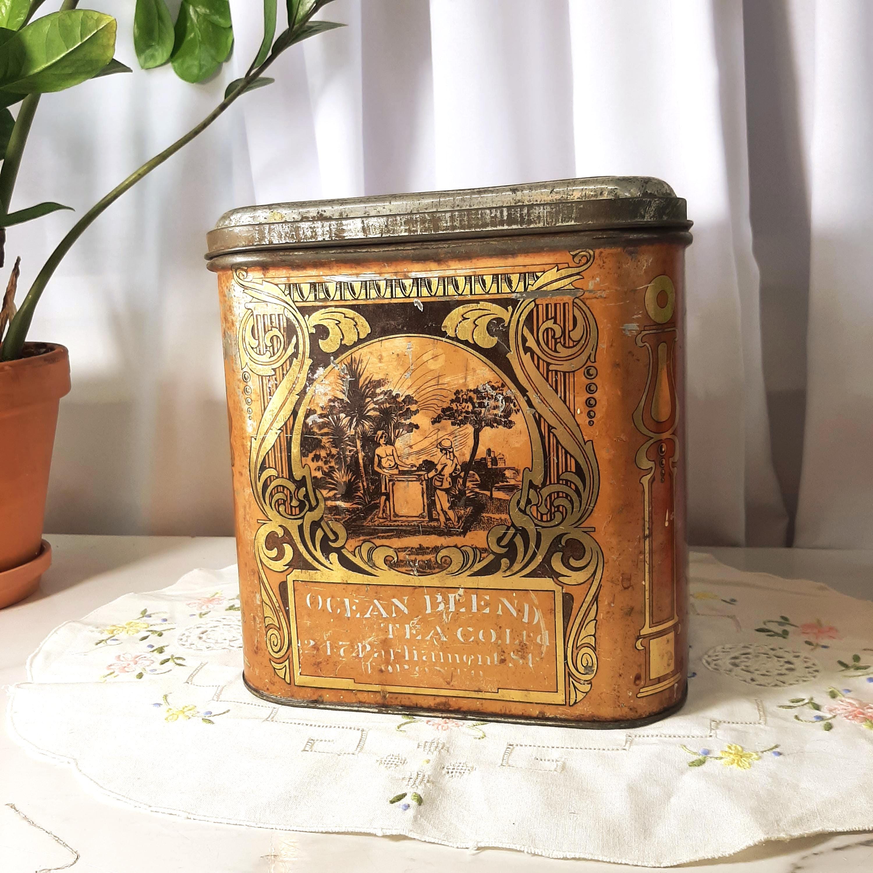Large Antique Ocean Blend Tea Tin