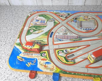 Brinquedo de lata Technofix 295 de Controle de Tráfego de 1959 - Conjunto completo e funcional