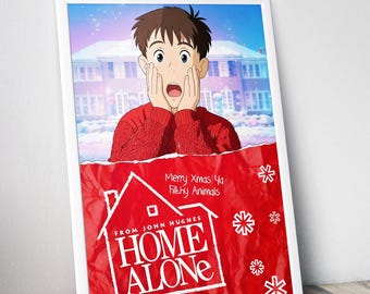 Leinwand Poster | Allein zu Hause | Filmplakat | Film Poster | Posterdruck |  Weihnachtskomödie Filmposter | Wandkunst