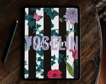 Custom iPad Wallpaper | PERSONALIZED | original design | Secret Garden illustration