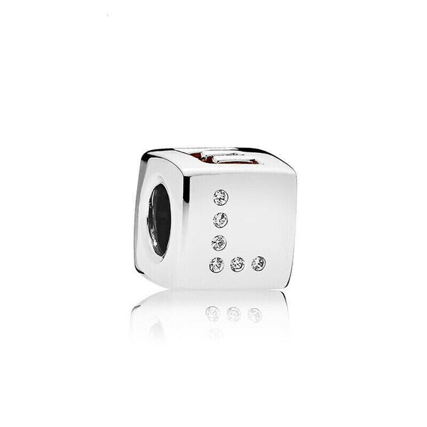 New Authentic Pandora Silver 925 ALE Love Dice Charm with Red and Clear Zirconia 797811