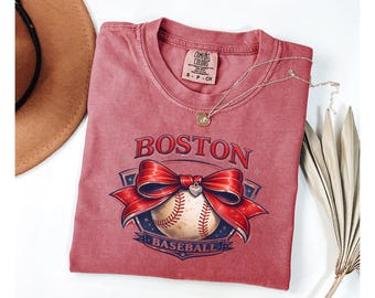 Coquette Boston Red Sox Baseball Shirt – Comfort Colors Bow Tee