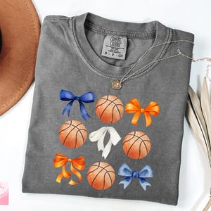 Comfort Colors Basketball Coquette Bows T-shirt, Knicks Theme, Sports Fan