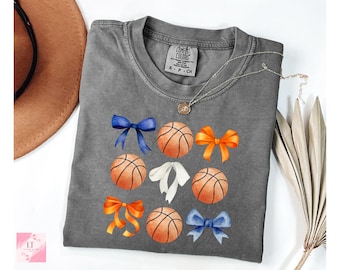 Comfort Colors Basketball Coquette Bows T-shirt, Knicks Theme, Sports Fan