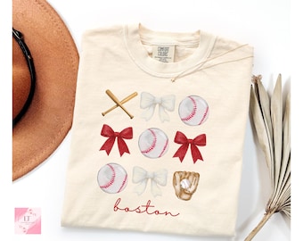 Coquette Boston Red Sox Inspire Baseball Shirt – Comfort Colors Bow Tee