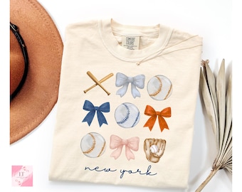 Coquette New York Mets NY Mets Inspired Baseball Shirt – Comfort Colors Bow Tee