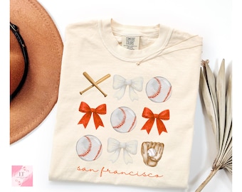 Coquette San Francisco Giants, SF Giants Inspired Baseball Shirt – Comfort Colors Bow Tee