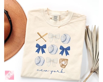 Coquette New York Yankees Inspired Baseball Shirt – Comfort Colors Bow Tee