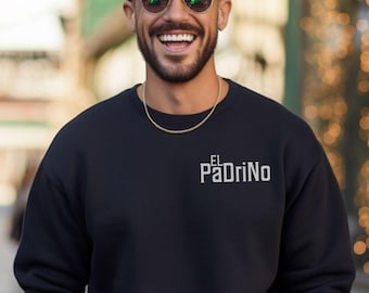El Padrino Pocket Print Sweatshirt, Godfather Gift, Spanish Crewneck, Latino Shirt, Mexican Sweatshirt