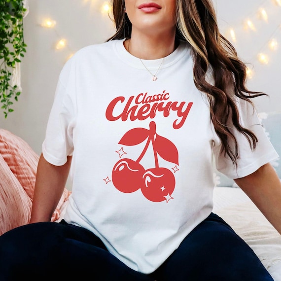 Classic Cherry Retro Red Shirt, Red Cherry Shirt, Cherry T-shirt, Cherry Aesthetic Tee, Soft Girl Aesthetic Top