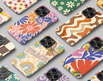 Cute Retro iPhone 16 Case, iPhone 16 15 14 Plus Cover, iPhone 16 13 12 11 Pro Max Case, Aesthetic Case for Women, Groovy Funky Fun