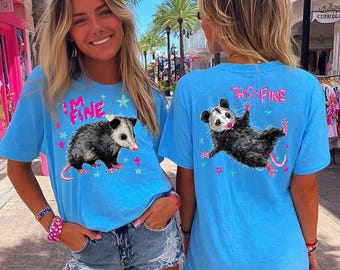 I'm Fine Opossum PNG, Possum PNG, Trending PNG, Trash Panda Png, Catch Phrase Png, Respect The Locals Png, Girly Png, Boutique Png