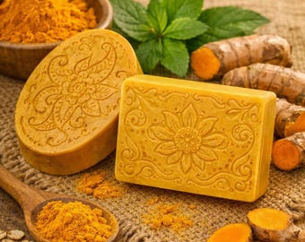Jabon Artesanal de Cúrcuma y Mazanilla