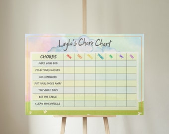 Digital | Printable | Kids Chore Chart | Personalisable | Customisable Children's | Chore Chart | Weekdays |