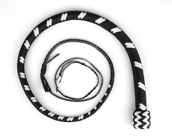 16 Plait 3ft Black & White Nylon Snake Whip