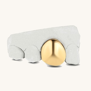 Custom Solid Grillz Single Tooth in Silver, Vermeil, 10k Gold, 14k Gold Teeth Grillz | Free Mold Kits