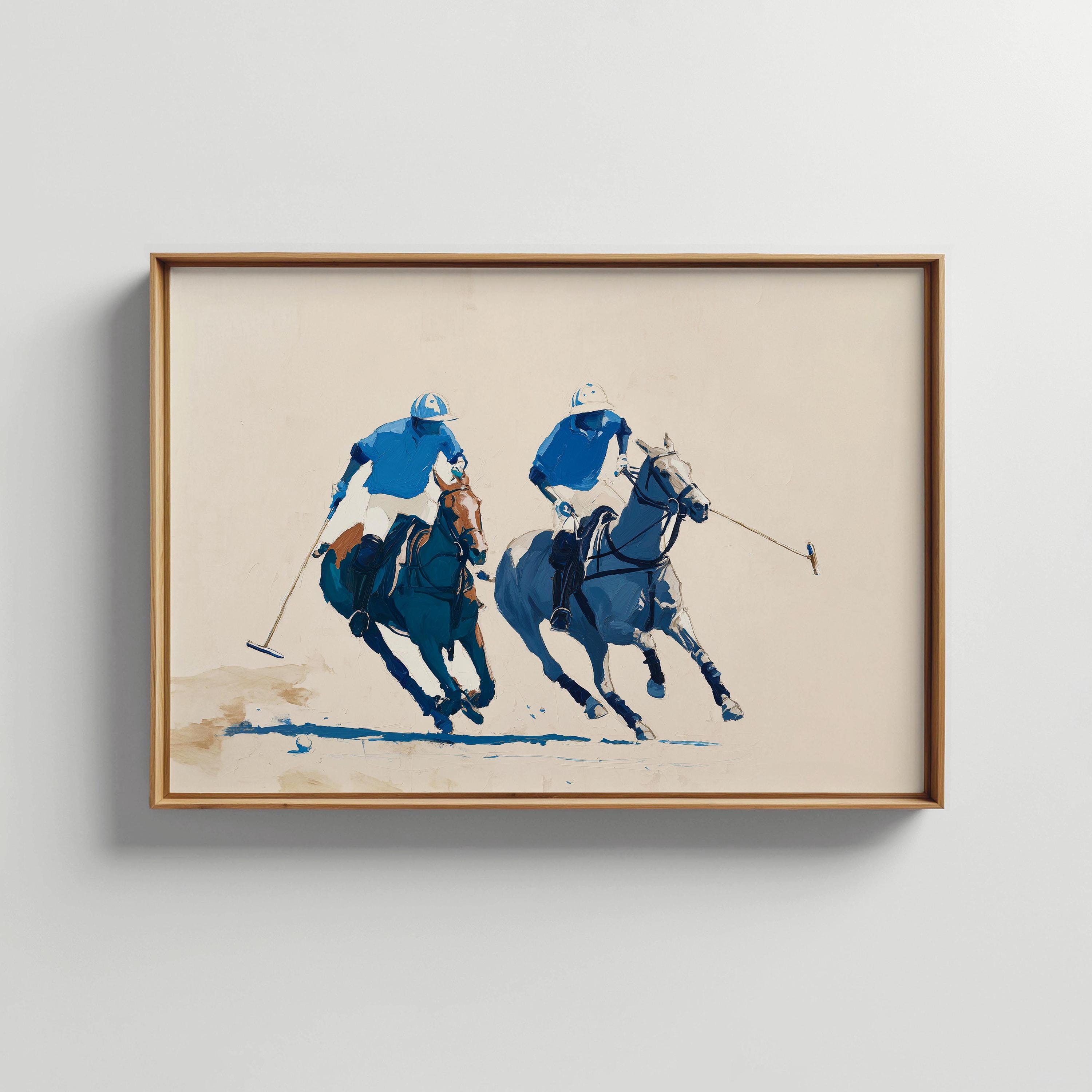 Modern Polo Players PRINTABLE Wall Art | Contemporary Equestrian