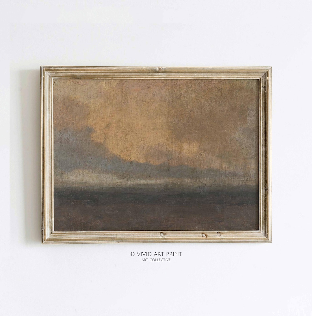 Abstract Muted Seascape PRINTABLE Wall Art | Vintage Moody Landscape ...