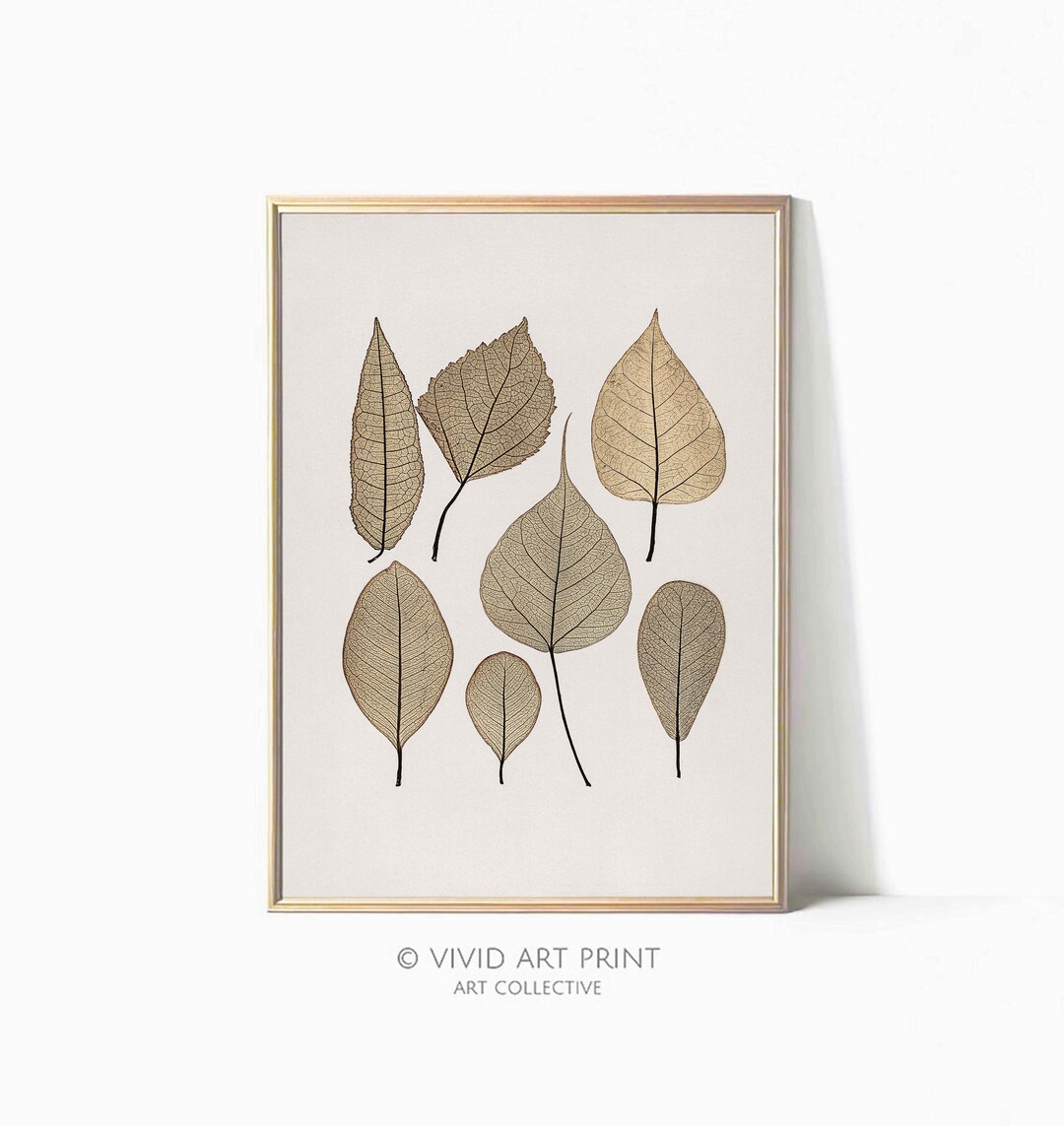 Botanical Vintage Pressed Leaf PRINTABLE Art 