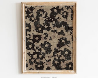 Abstract Floral Art Print: Neutral Botanical Pattern (Digital Download)