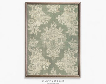 Vintage Floral Damask Printable Art: Textile Home Decor (Digital Download)