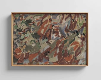 Mid-Century Abstract PRINTABLE Wall Art | Modern Contemporary Muted Painting Digital Downloadable Decor | Vivid Art Print AH-759