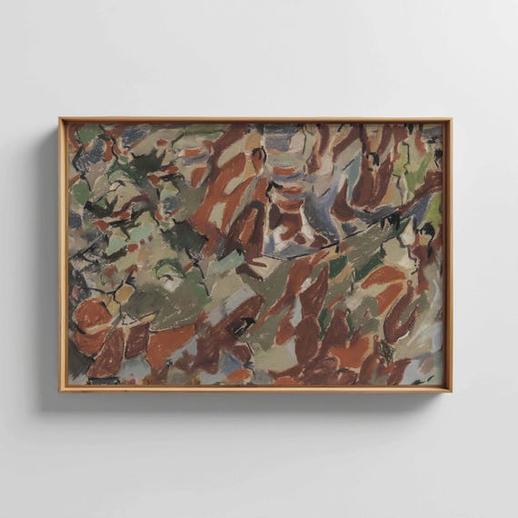 Mid-Century Abstract PRINTABLE Wall Art | Modern Contemporary Muted Painting Digital Downloadable Decor | Vivid Art Print AH-759