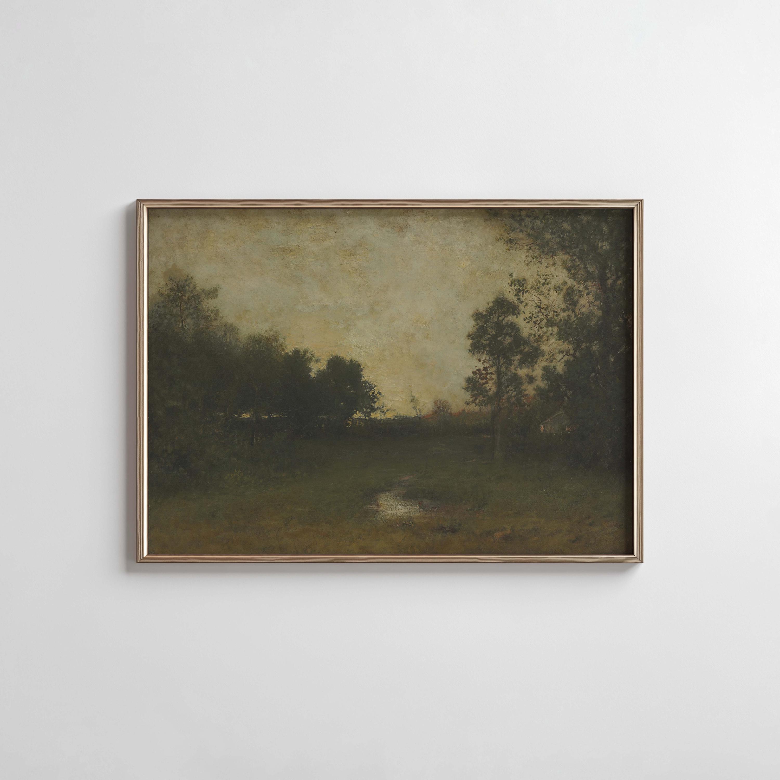 Moody Dusk Landscape PRINTABLE Wall Art | Vintage Autumn Forest ...