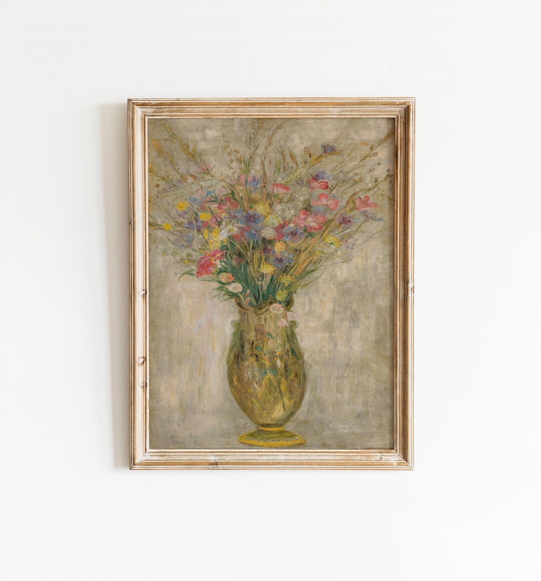 Wildflower Bouquet PRINTABLE Wall Art | Vintage Cottagecore Still Life ...