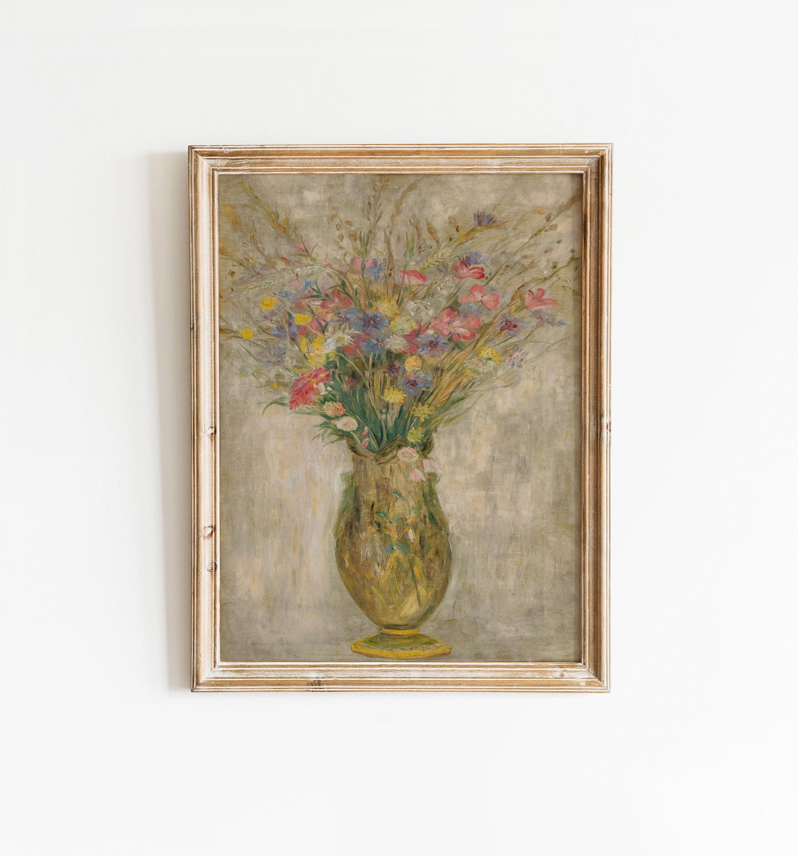 Wildflower Bouquet PRINTABLE Wall Art | Vintage Cottagecore Still Life ...