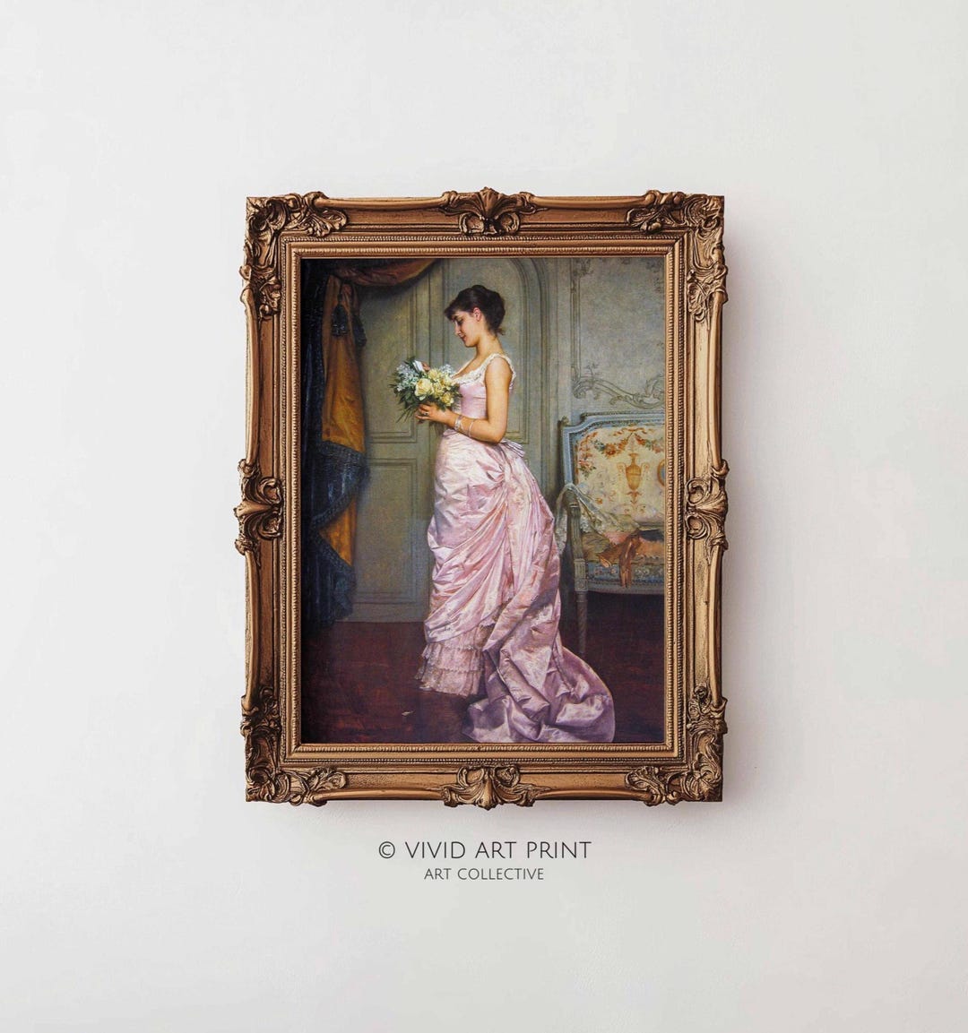 Antique Printable Victorian Lady Wall Art | Vintage Romantic Portrait Home Decor Digital ...