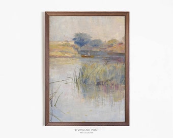 Landschaftsgemälde: Impressionistische Bootsszene (Digitaler Download)