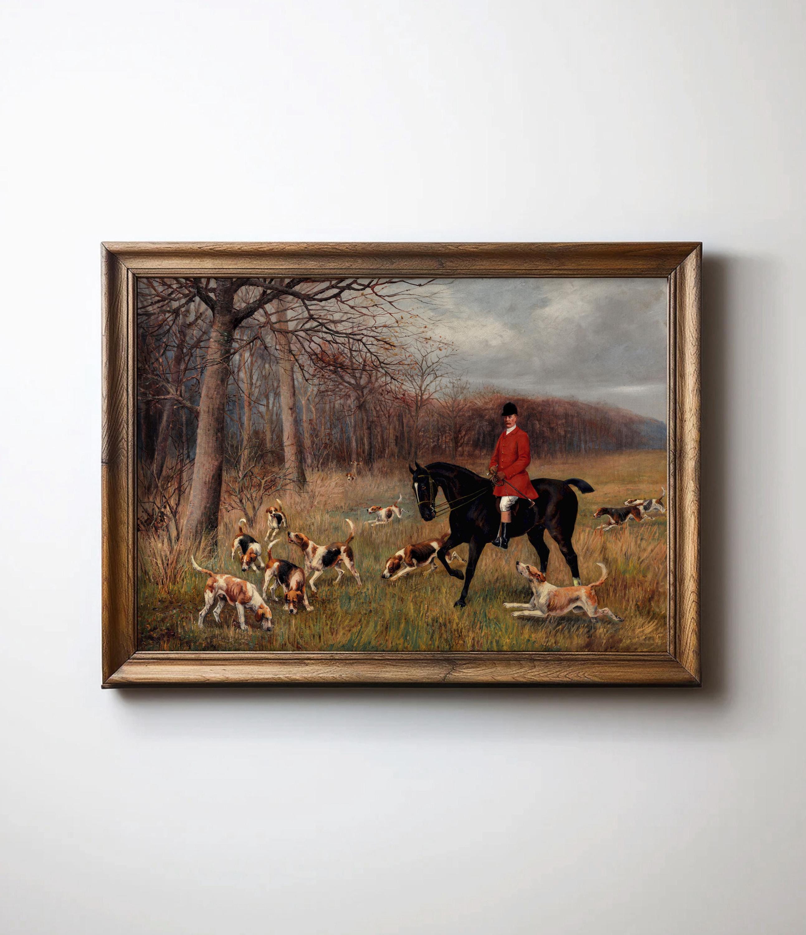 Vintage Fox Hunt PRINTABLE Wall Art | Classic Farmhouse Equestrian