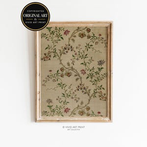 Antiek zijden textielontwerp, printbare muurdecoratie | Vintage neutrale wijnranken wandtapijtpatroon, digitaal te downloaden | Levendige kunstprint JN-307