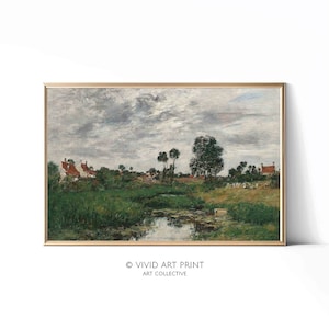 Vintage Landscape Printable Fine Art "The Farmer's House near Dunkirk" Wall Art Decor Digital Download | Vivid Art Print DK-112