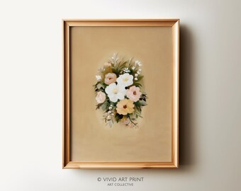 Muted Botanical PRINTABLE Wall Art | Vintage Neutral Digital Downloadable Art Cottage Core Home Decor | Vivid Art Print MN-019