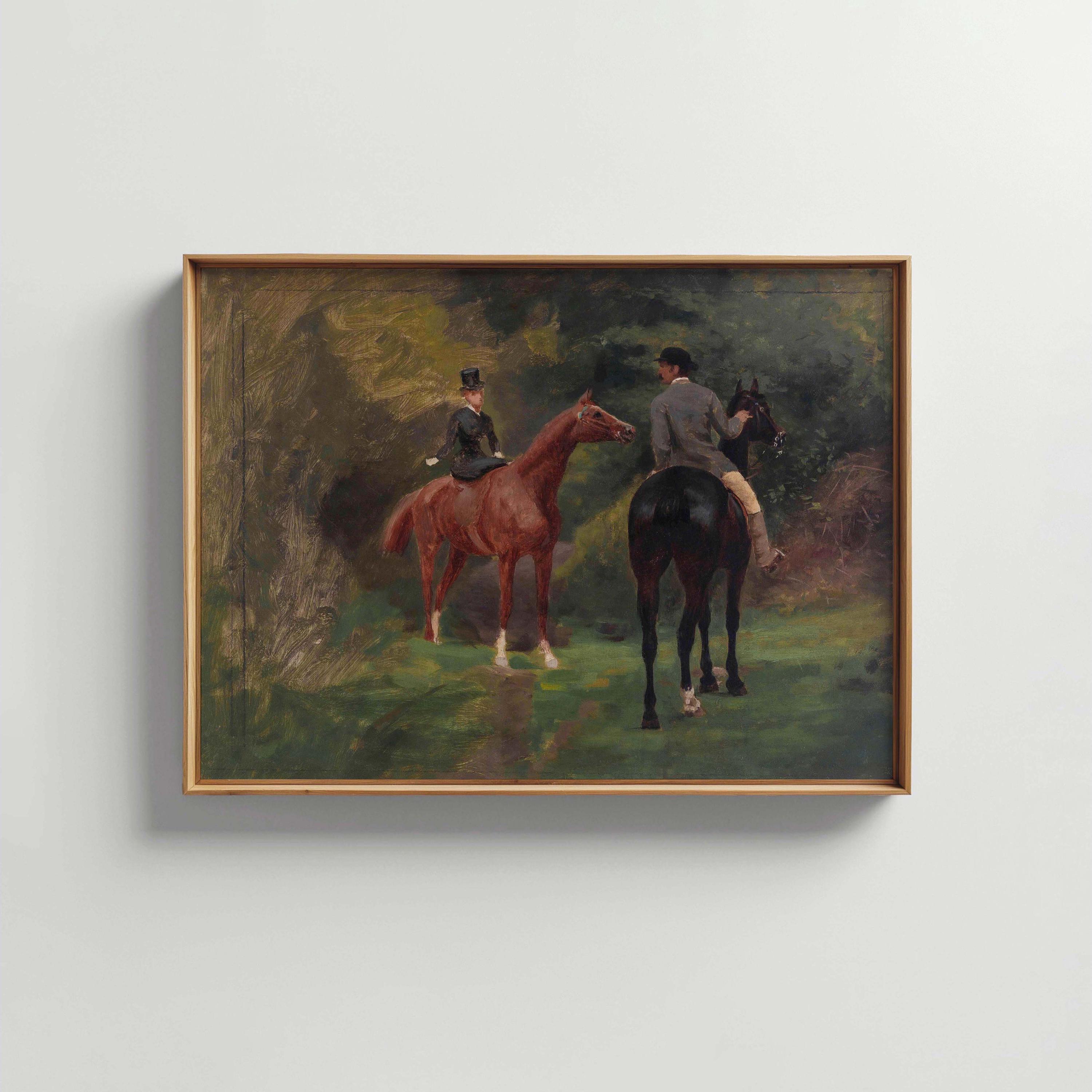 Vintage Equestrian Portrait PRINTABLE Fine Art | Romantic Horse Riders ...