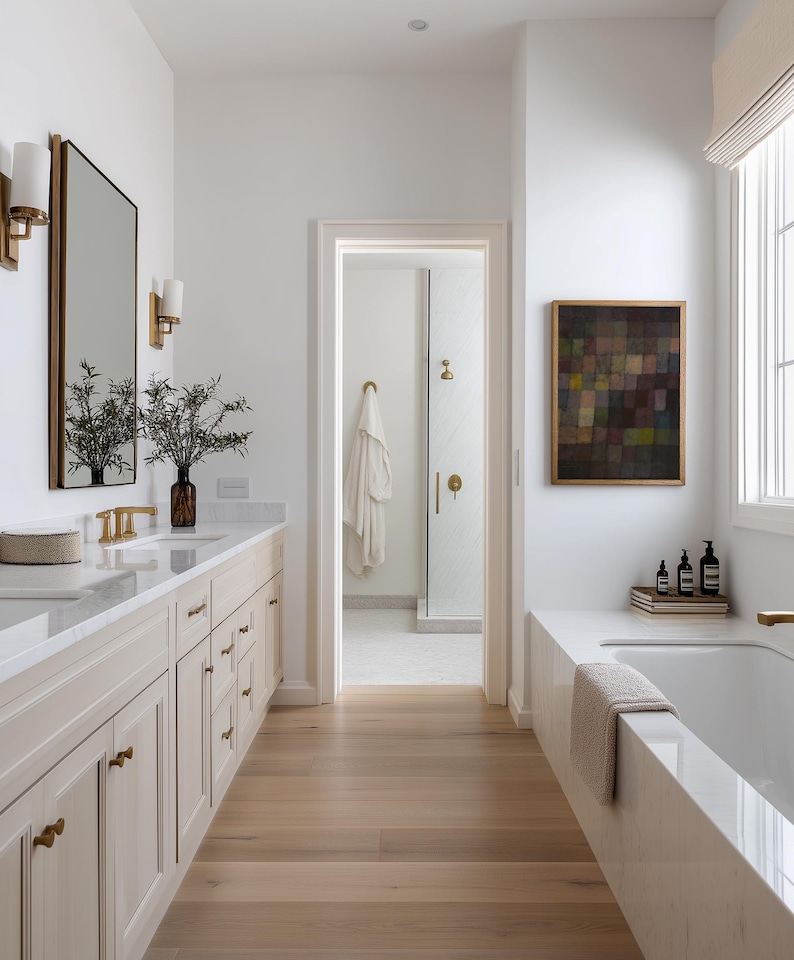 Abstract Color Mosaic Painting PRINTABLE Fine Art | Vintage Modern Geometric Wall Decor Digital Download | Vivid Art Print AP-12 image 2