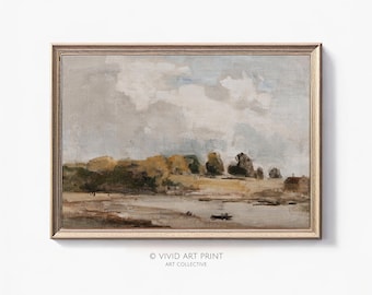 Autumn Lake Landscape Print: Vintage Impressionist Painting (Digital Download)