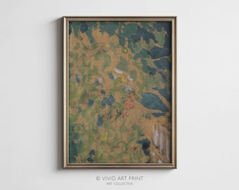 Abstract Forest PRINTABLE Wall Art | Cottagecore Botanical Muted Vintage Digital Downloadable Decor | Vivid Art Print EV-712