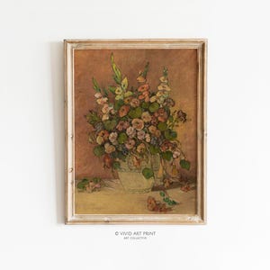 Vintage Floral Still life PRINTABLE Wall Art | Botanical Rustic Victorian Bouquet Home Decor Digital Download | Vivid Art Print SL-622
