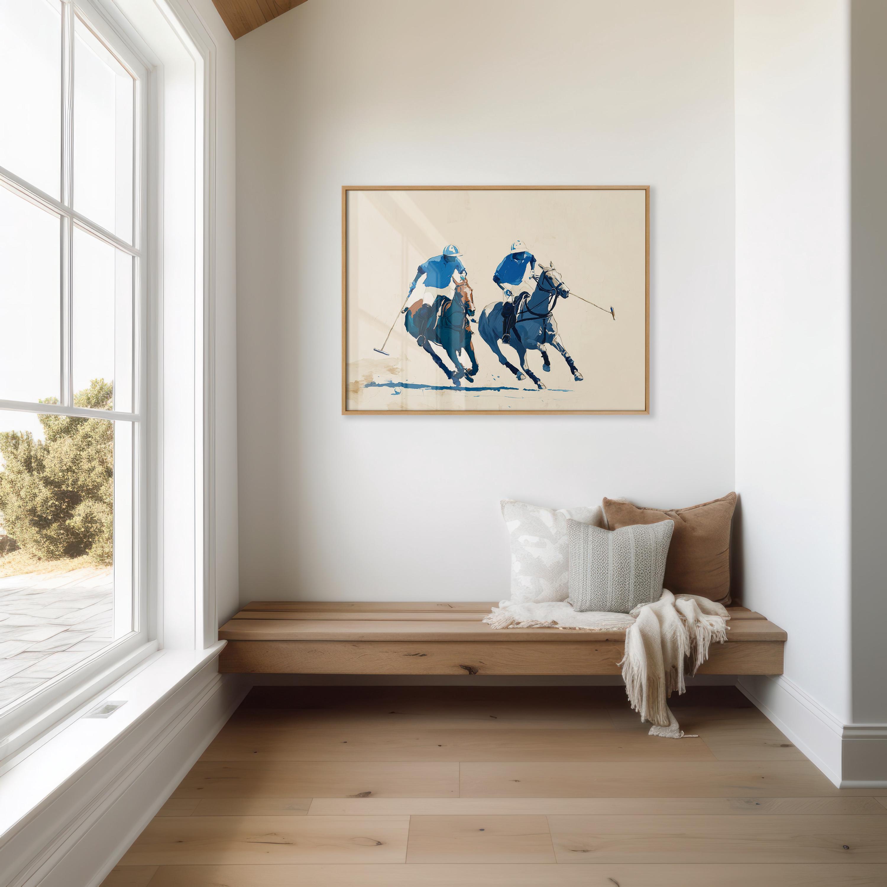 Modern Polo Players PRINTABLE Wall Art | Contemporary Equestrian