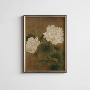 Vintage White Hibiscus Print: Cottagecore Floral Wall Art (Digital Download)