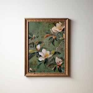 Vintage Magnolia Print: Cottagecore Botanical Art (Digital Download)
