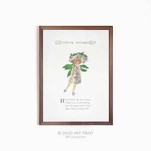 Vintage Illustration Printable Art "Flower Children" Nursery Wall Art Decor Digital Download | Vivid Art Print FC-013