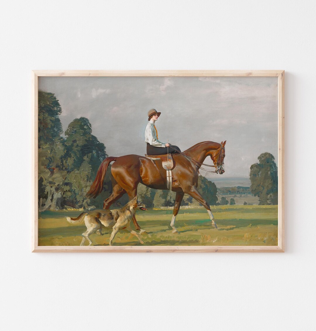 Vintage Equestrian Rider PRINTABLE Wall Art | Classic Horse Dog ...