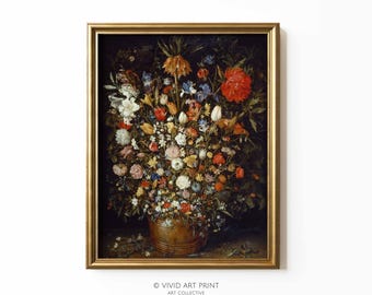 Vintage Floral Still Life Art Print: Baroque Style (Digital Download)