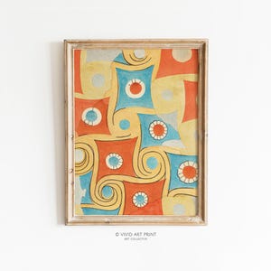 Geometric Abstract Ceiling Pattern PRINTABLE Wall Art | Vintage Retro Midcentury Home Decor Digital Downloadable | Vivid Art Print WJ-316