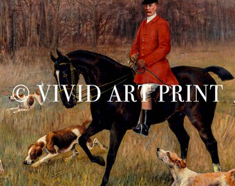 Vintage Fox Hunt PRINTABLE Wall Art | Classic Farmhouse Equestrian