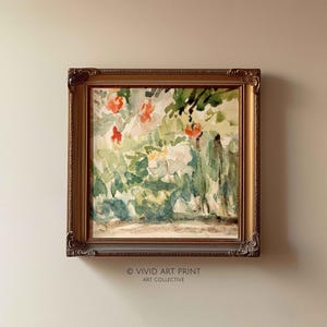 Vintage Garden Watercolor Painting: Botanical Printable Art (Digital Download)